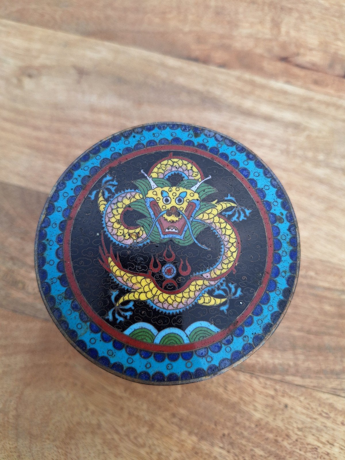 Antieke Chinese Cloisonné Draken Pot, Ophalen of Verzenden