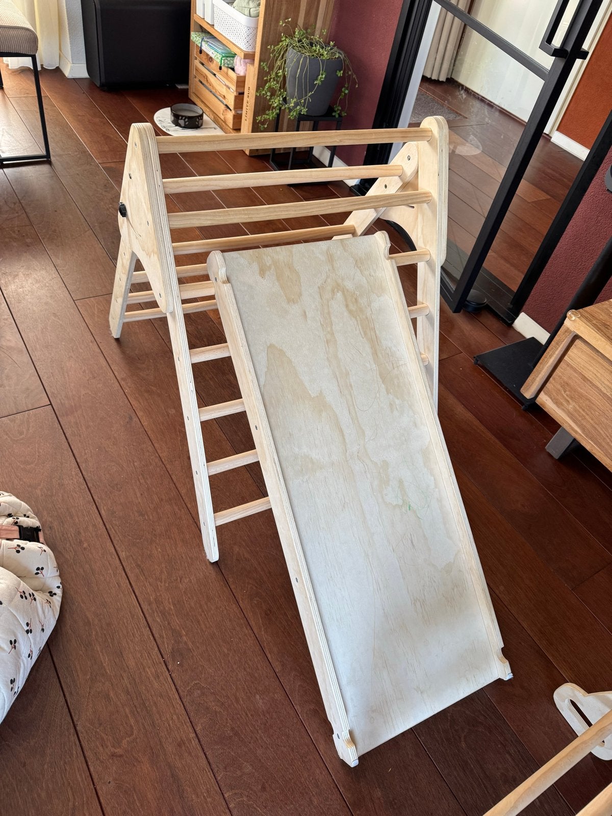 Montessori Klimrek met Glijbaan/Klimwand en Klimboog, Ophalen, Gebruikt, Glijbaan