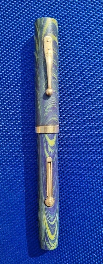 Zeldzame Vintage Waterman 94 "Blue Ripple" Vulpen (c. 1929), Ophalen of Verzenden, Vulpen, Waterman