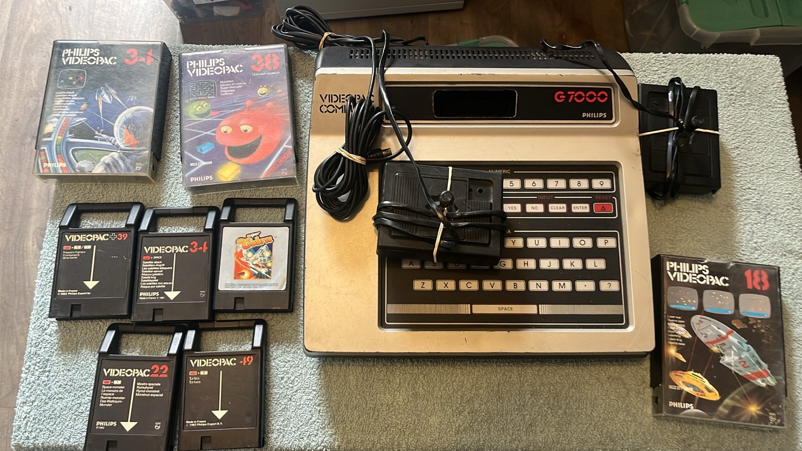 Philips Videopac G7000 met 9 spellen - Vintage Gaming, Spelcomputers en Games, Ophalen of Verzenden, Gebruikt