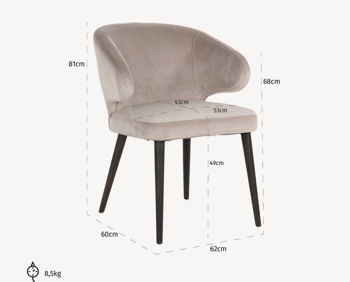 1 x Stijlvolle Khaki Stoel van Richmond Interiors (Indigo), Overige kleuren, Ophalen of Verzenden, Zo goed als nieuw, Eén