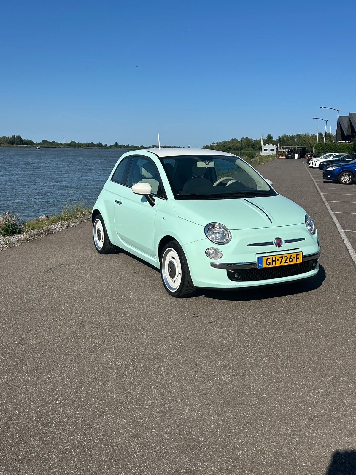 Unieke Fiat 500 in Mintgroen Beige/leder  3400 km, Auto's, 1242 cc, 4 cilinders, 840 kg, Origineel Nederlands