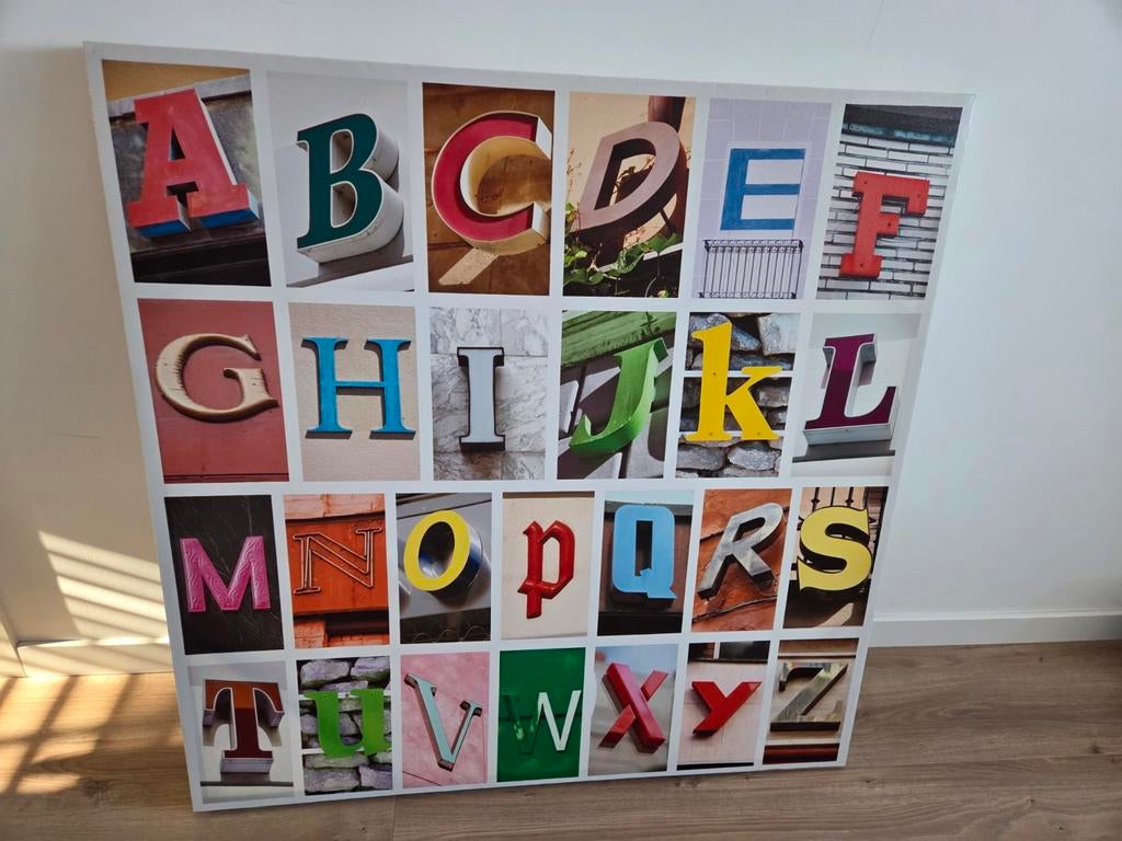 Canvas schilderij met het alfabet, Ophalen, Zo goed als nieuw, Schilderij