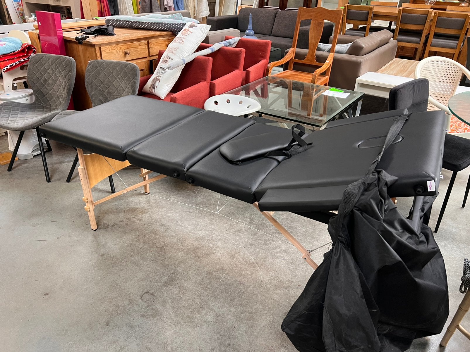 Vida xl inklapbare massage tafel hoogte verstelbaar in tas, Ophalen, Massagetafel, Zo goed als nieuw, X