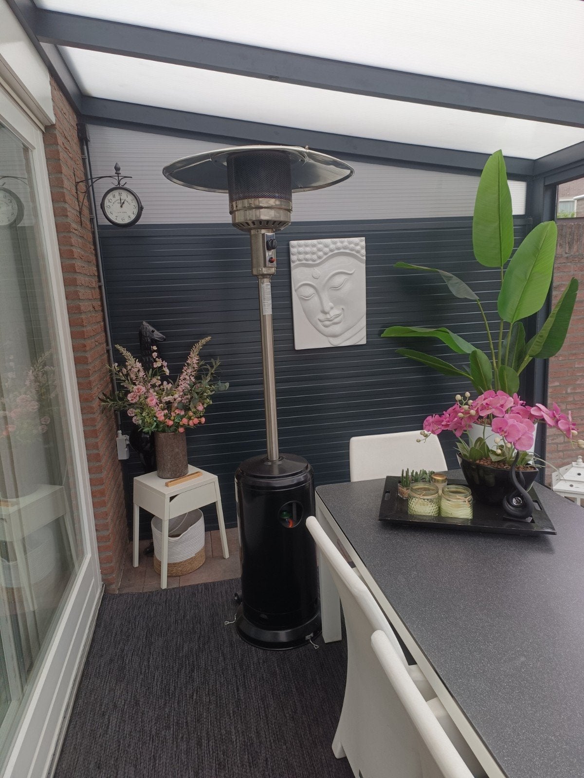 Terrasverwarmer op gas - 2.25m hoog, Tuin en Terras, Ophalen, Gebruikt, Gas, Vloer