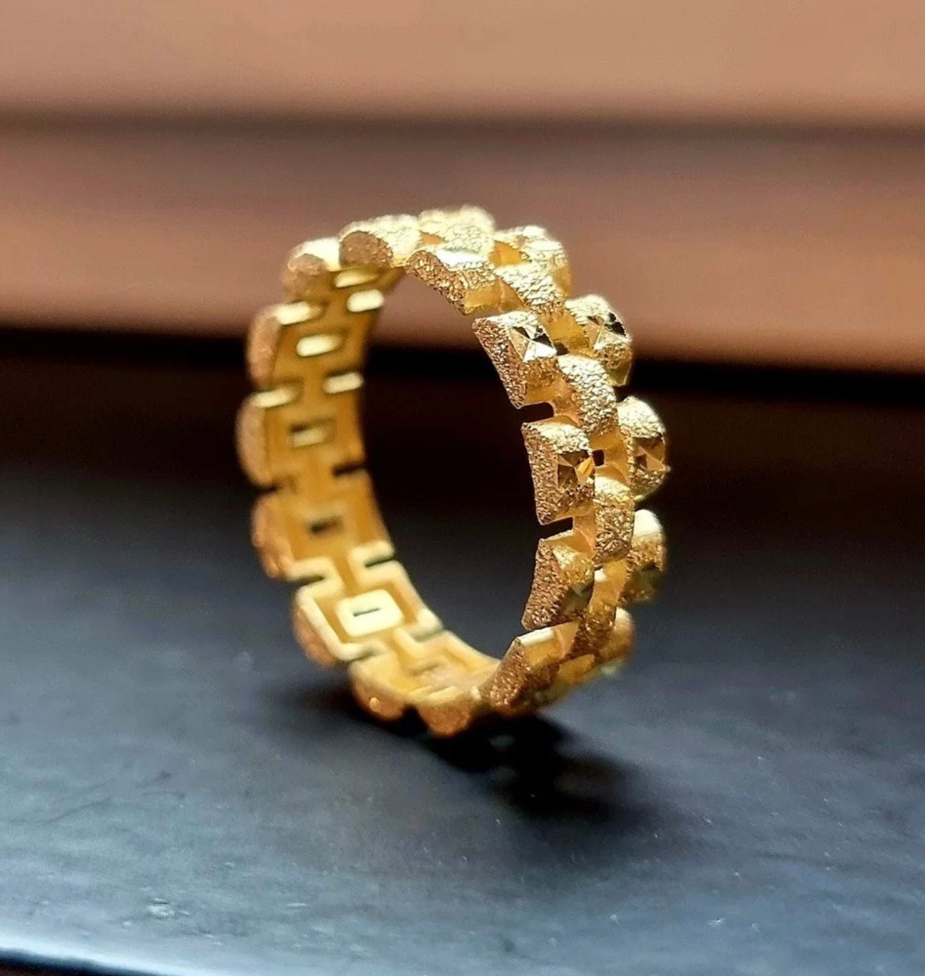 Gouden Roleksschakel Ring 14 Karaats maat 20.5 3.5 Gram, Ophalen, 20 of groter, Heer, Zo goed als nieuw