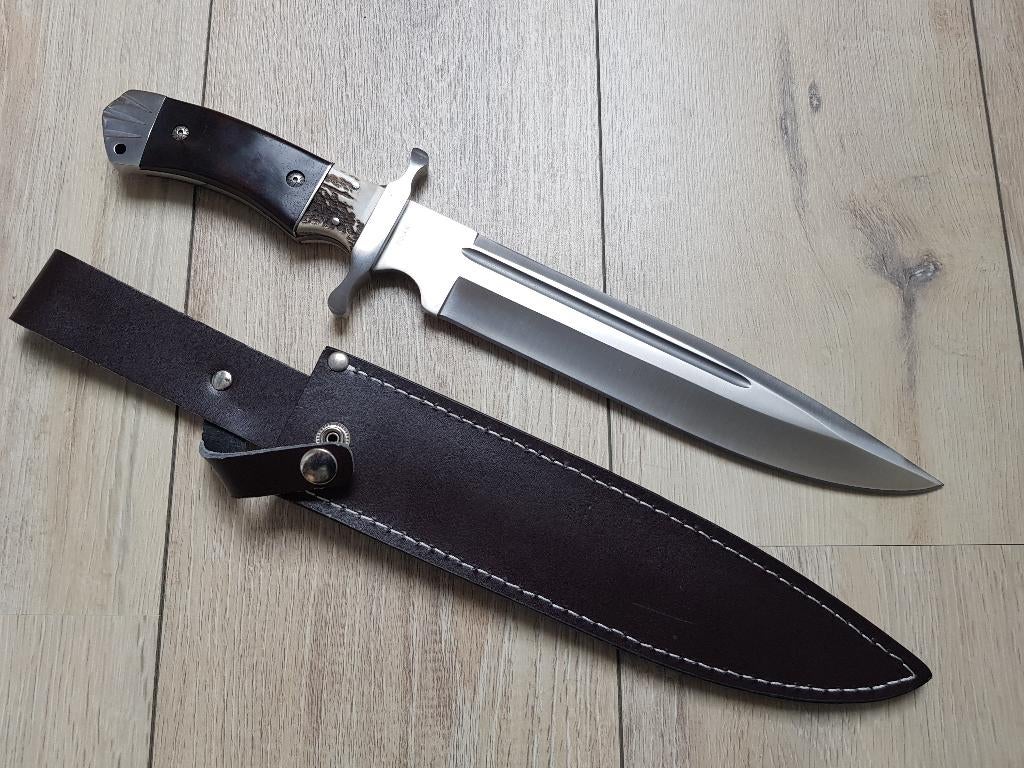 Haller, Jackson's Bowie, greep met hertshoorn, Bowie mes, Verzamelen, Militaria | Algemeen, Overige soorten, Mes of Dolk, Duitsland