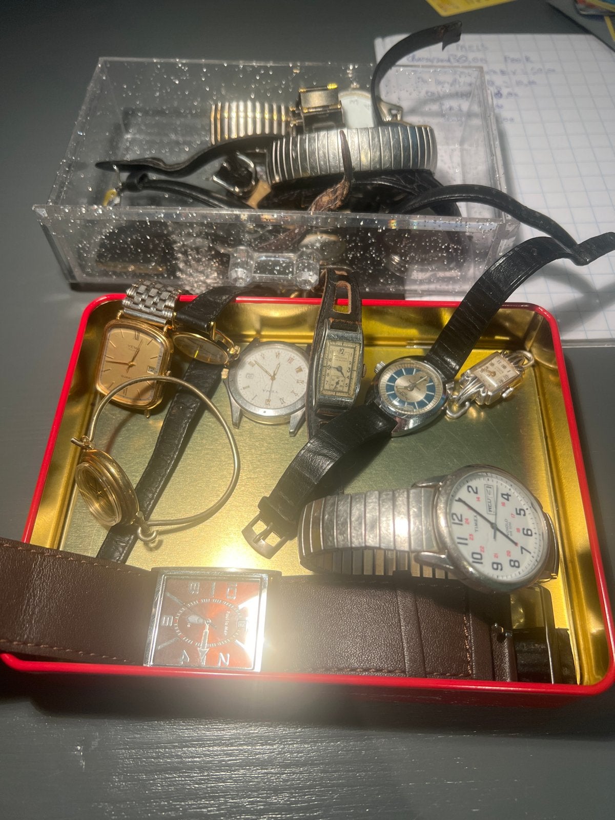 Lot diverse horloges, deels werkend, waaronder Yema, Overige merken, Overige materialen, Met bandje, Polshorloge