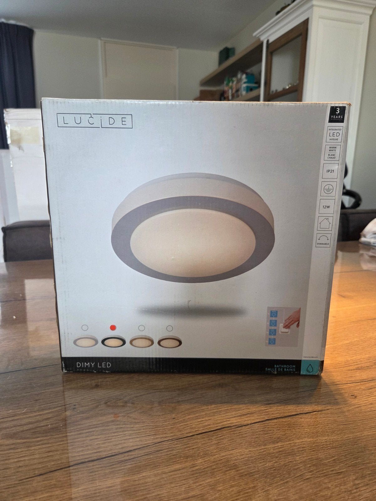 Lucide Dimy LED plafondlamp badkamer – zwart – dimbaar – nie, Modern, Zwart, Nieuw, Ophalen of Verzenden
