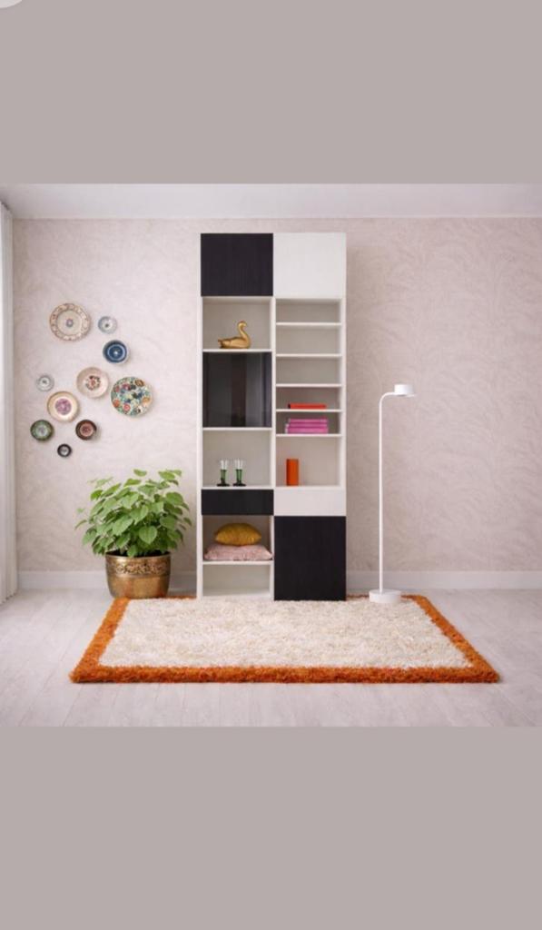 Moderne Boekenkast met Opbergruimte - Zwart/Wit, Modern, Eigentijds, Overige materialen, 200 cm of meer, 25 tot 50 cm