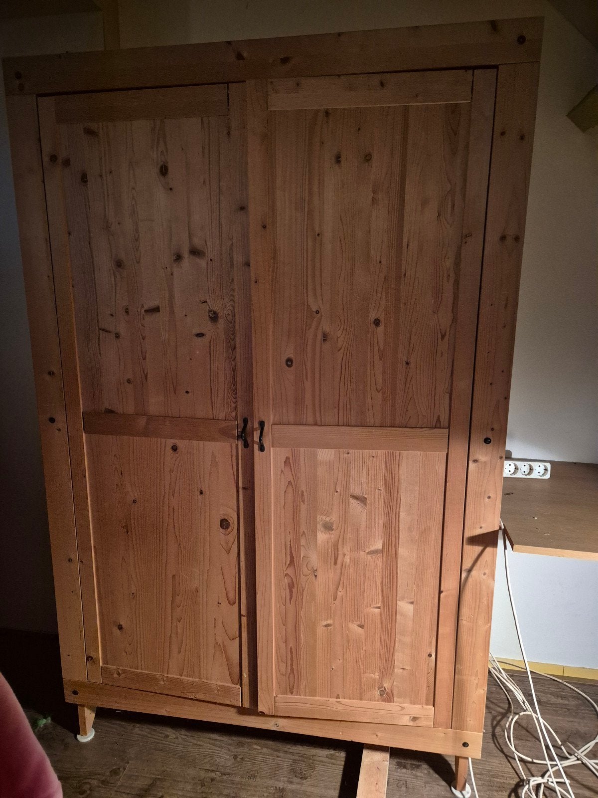 Massief grenen hobbykast / kledingkast met planken, Ophalen, 100 tot 150 cm, Landelijk, 50 tot 75 cm