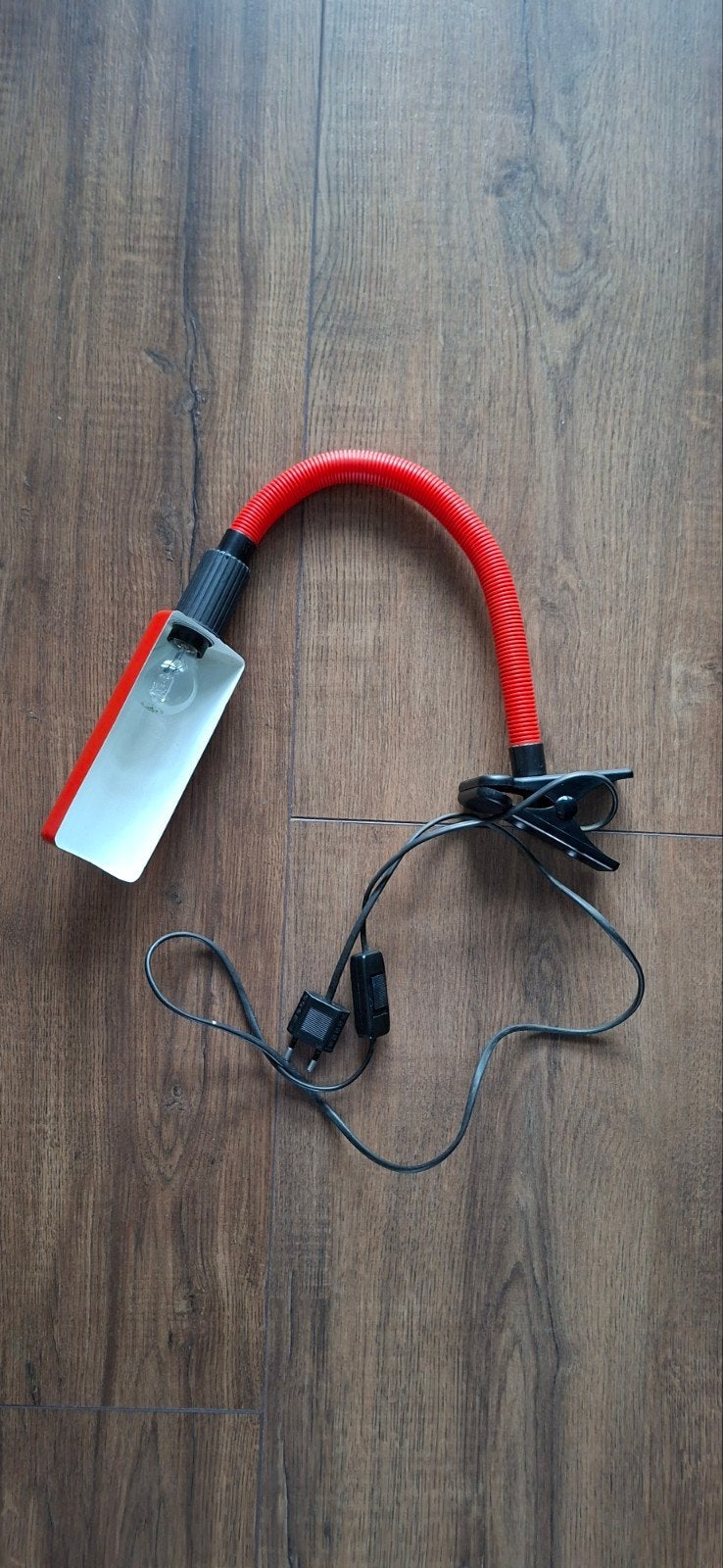 Vintage Ikea klemlamp, Metaal, Gebruikt, Rood, Ophalen of Verzenden