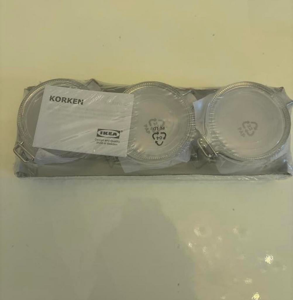 IKEA KORKEN Voorraadpotten - Set van 6 (Nieuw), Ophalen, Glas, IKEA, Nieuw