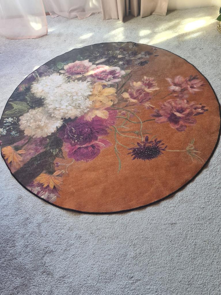 Groot bloemencarpet, Ophalen of Verzenden, Zo goed als nieuw