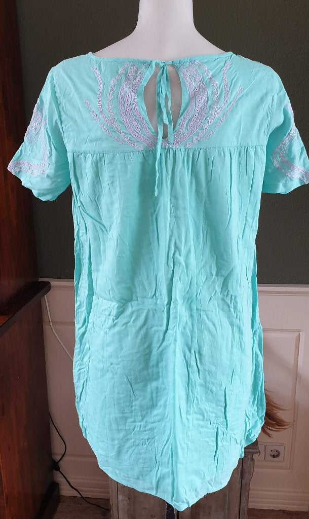 Antik Batik prachtige tuniek mt M 38 40 top, Maat 38/40 (M), Verzenden, Zo goed als nieuw, Groen