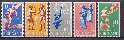 Suriname NVPH nr 522/6 postfris Kinderpostzegels 1969, Ophalen of Verzenden, Postfris