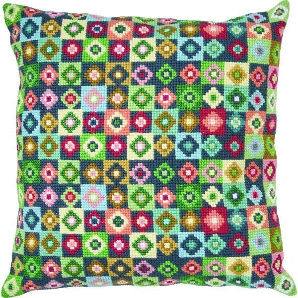 Borduurpakket Kussen abstract ruiten 831118, ., Nieuw, Ophalen of Verzenden, .