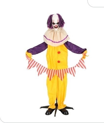 staande jumpscare clown met vlaggen, Ophalen of Verzenden, Nieuw, Versiering, Halloween of Griezel