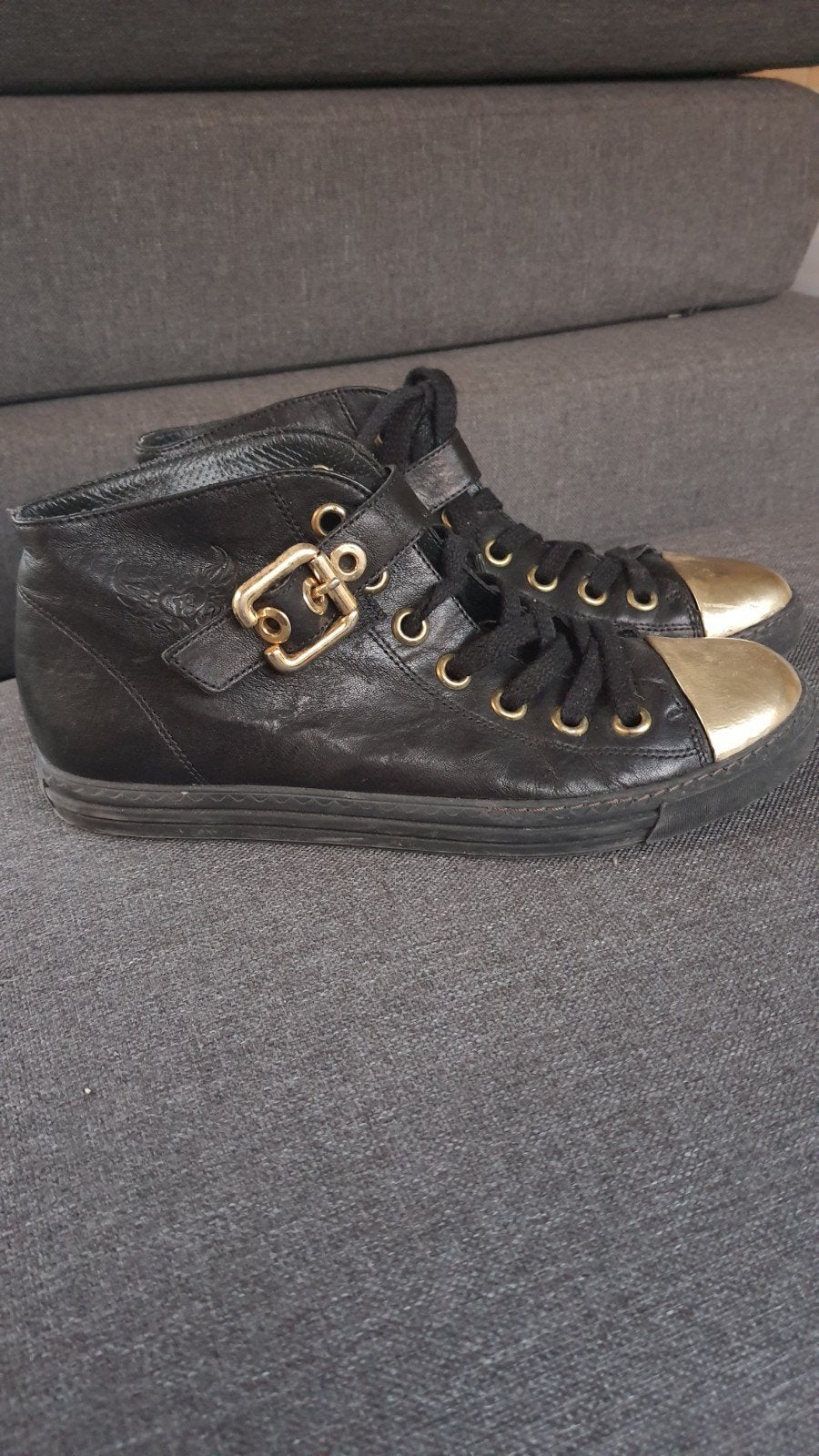 Paul Green zwarte sneakers met gouden details maat 38, Zwart, Ophalen of Verzenden, Paul Green, Sneakers of Gympen