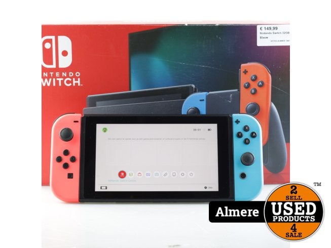 Nintendo Switch 32GB Rood Blauw, Spelcomputers en Games, Spelcomputers | Nintendo Switch, Nintendo, Zo goed als nieuw, Support@nintendo.com