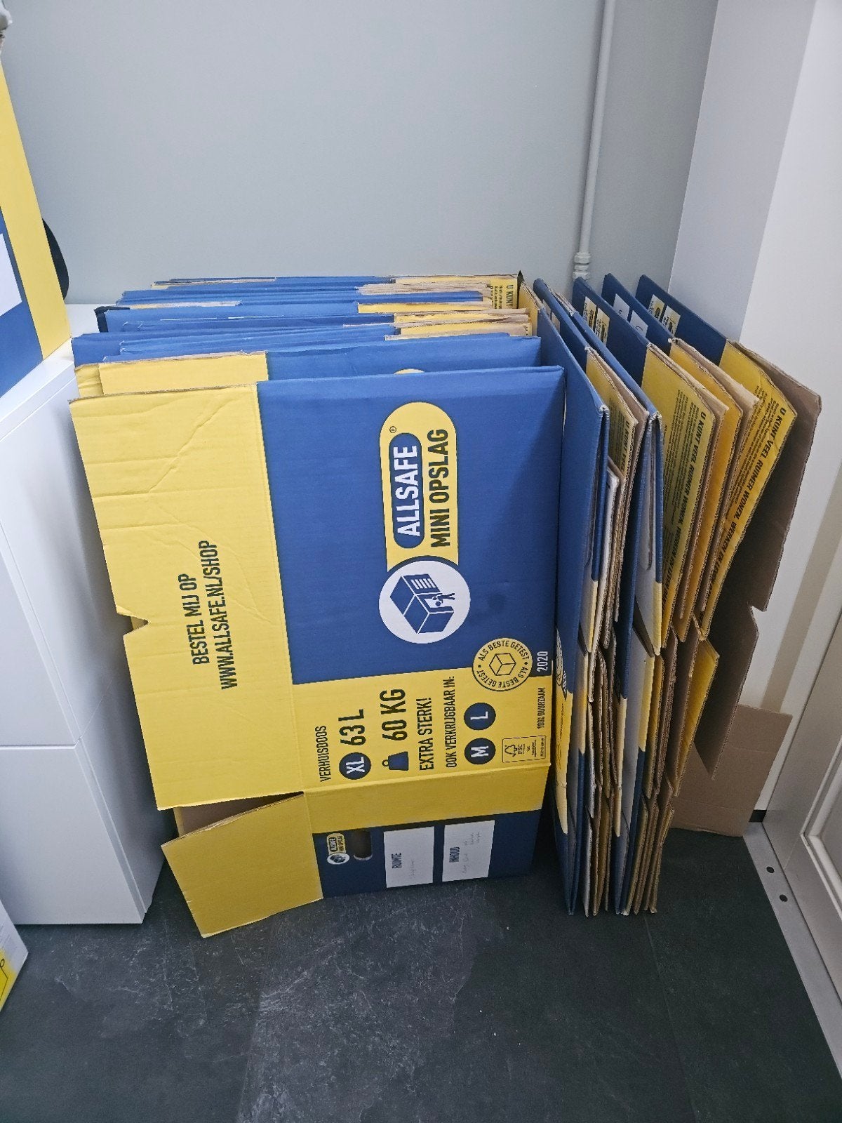 Allsafe Mini Opslag Verhuisdozen XL (63L, 60KG), Ophalen, 40 tot 60 cm, Opvouwbaar, 50 tot 75 cm