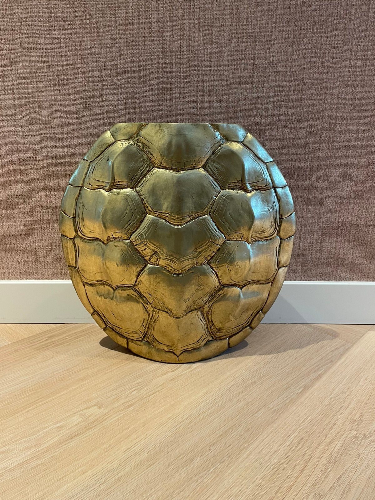 Turtle/schildpad vaas goud, Ophalen, Zo goed als nieuw, Goud