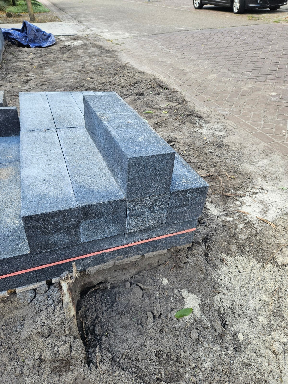 28 Stapelblokken (ongetrommeld zwart), Tuin en Terras, Ophalen, Overige typen, Nieuw, Minder dan 5 m²