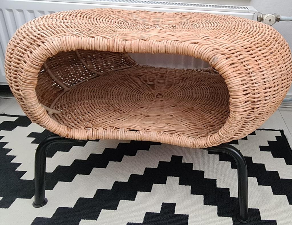Gamlehult voetenbank met bergruimte, Ikea, Minder dan 50 cm, Riet of Rotan, Ophalen of Verzenden, Zo goed als nieuw