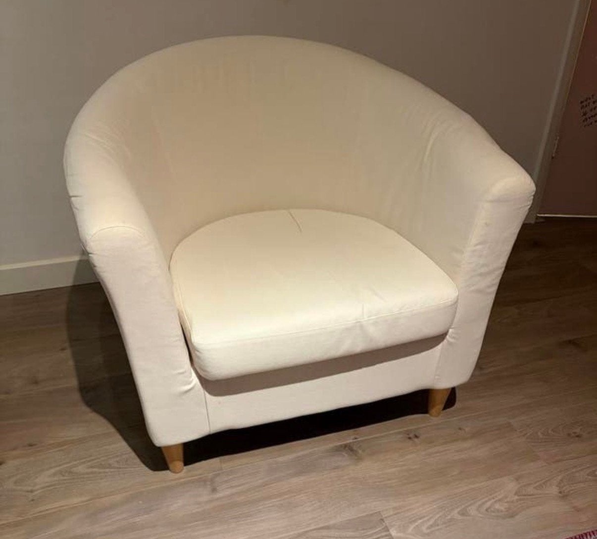 Witte stoel ikea, Huis en Inrichting, Fauteuils, Ophalen, Gebruikt, 75 tot 100 cm, Stof
