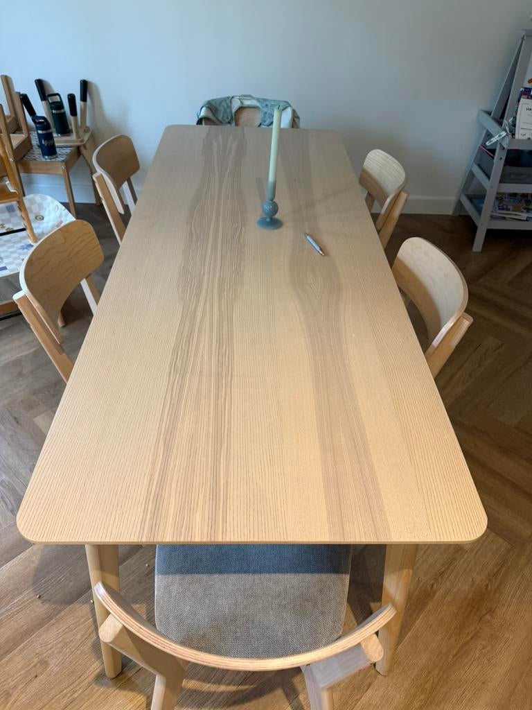 IKEA Lisabo eettafel + 6 stoelen, Table + 6 chairs, Ophalen, Zo goed als nieuw, 4 tot 6 stoelen