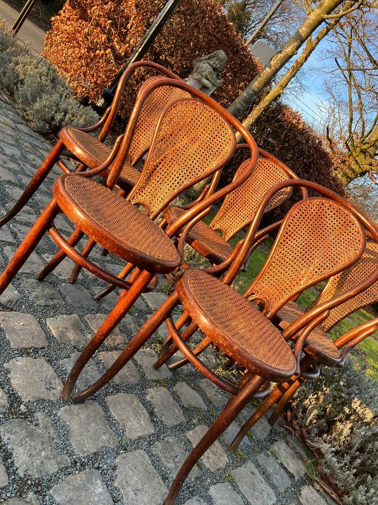 authentieke Thonet stoelen uit 1920 ontwerp Josef Hoffmann, Ophalen, Gebruikt, Bruin, Thonet