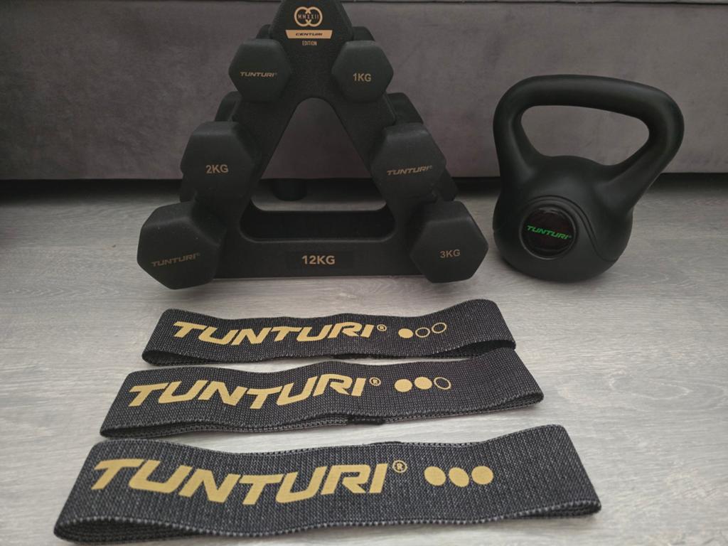 Te koop! Tunturi fitness set, Ophalen, Zo goed als nieuw, Benen, Dumbbell