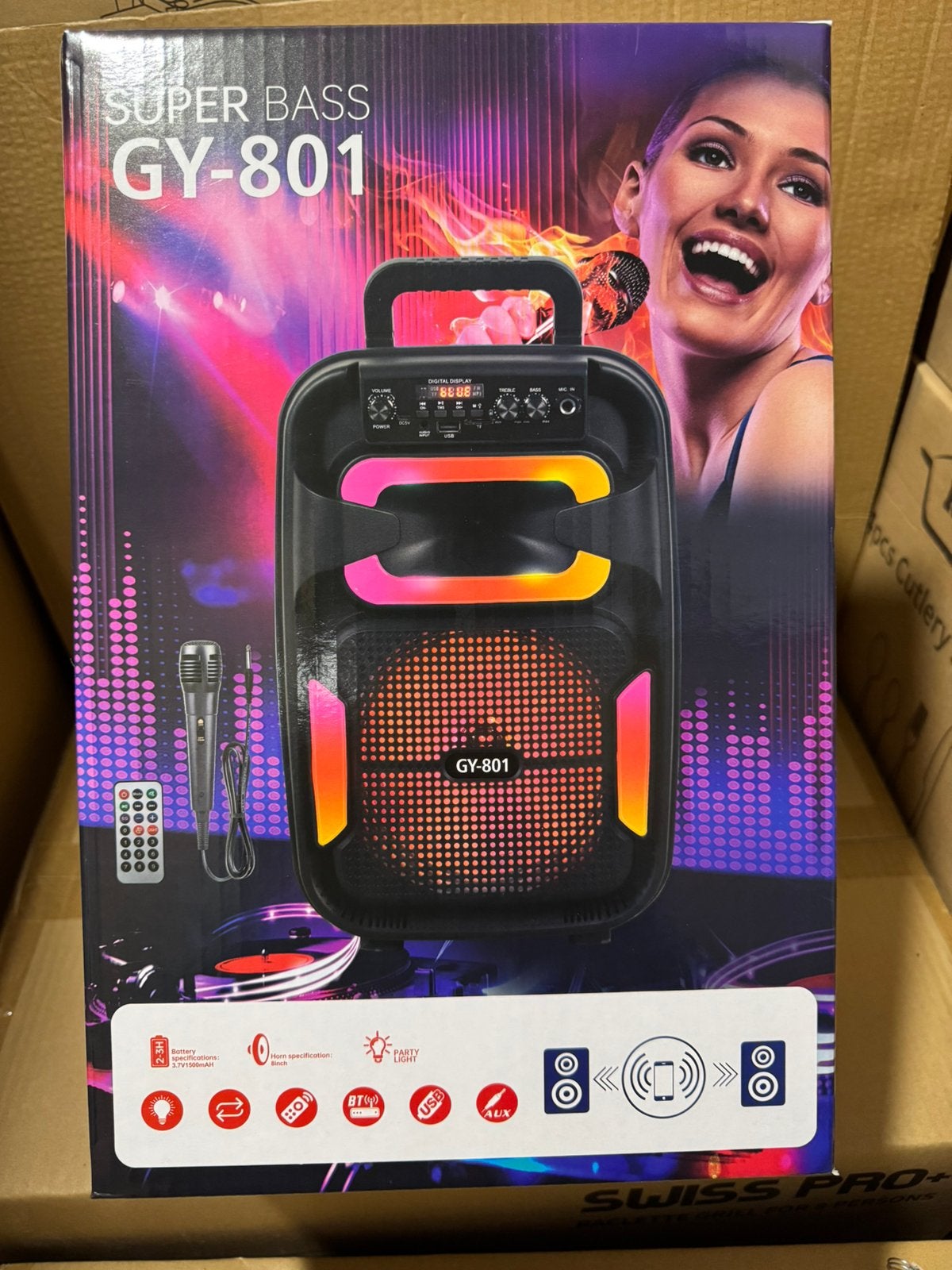 Partijhandel 10 x speaker met microfoon partij handel, Audio, Tv en Foto, Karaoke-apparatuur, Ophalen, Nieuw, Complete set