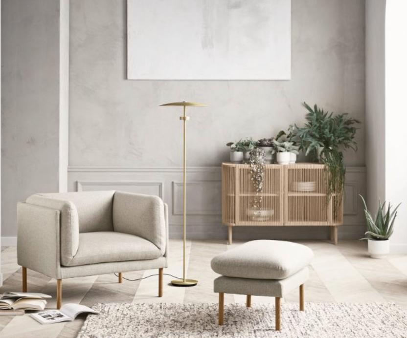 Bolia Reflection vloerlamp LED antiek messing | Van €805, nu, Bolia, Nieuw, Bolia, Ophalen of Verzenden