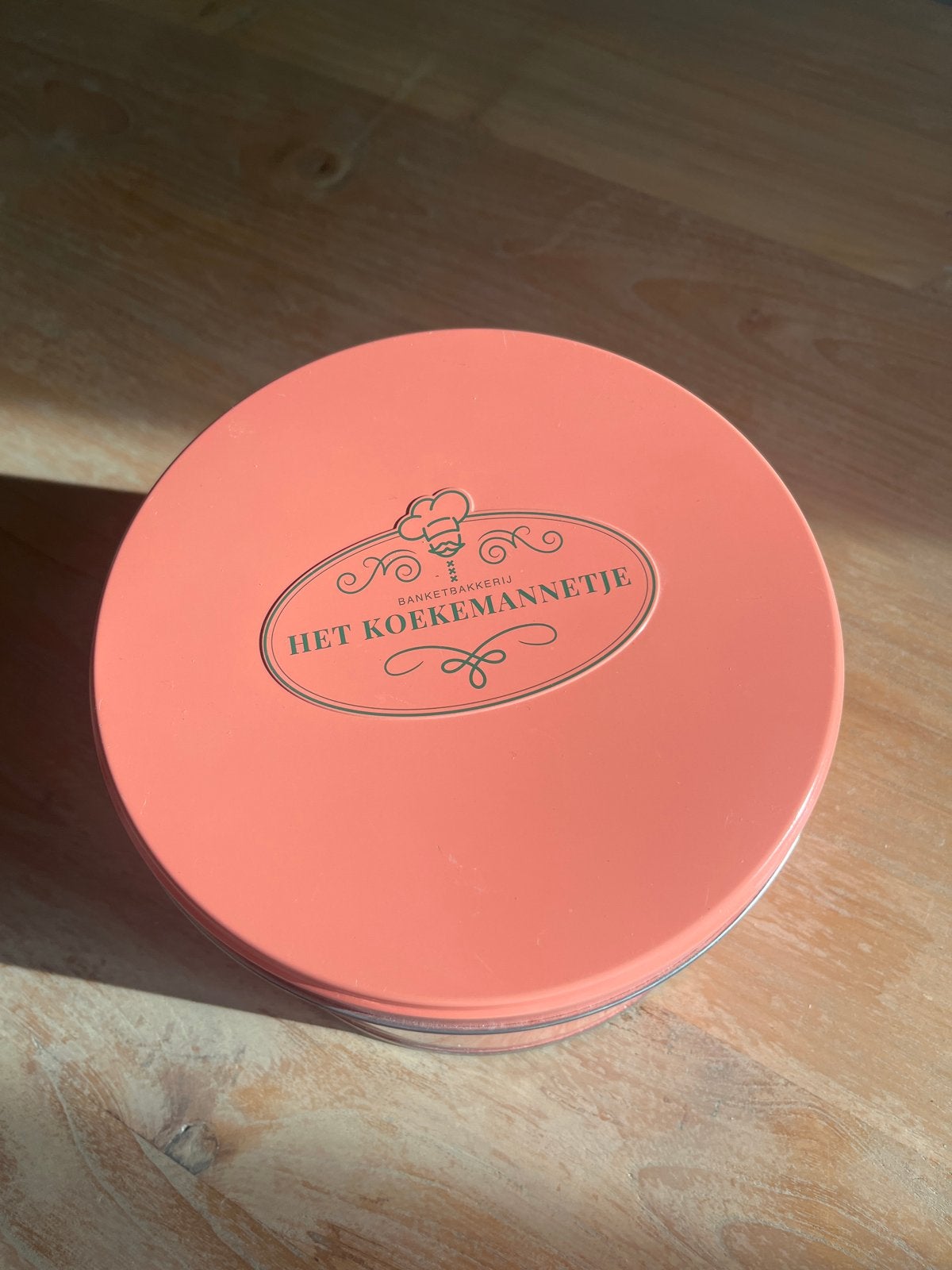 Koekblik "Het Koekemannetje" - Oranje, Ophalen of Verzenden, Gebruikt, Koek(jes), Overige merken