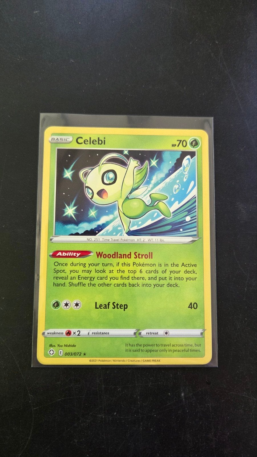 Celebi 003/072 Rare - Shining Fates Pokémon Kaart, Verzenden, Zo goed als nieuw, Losse kaart