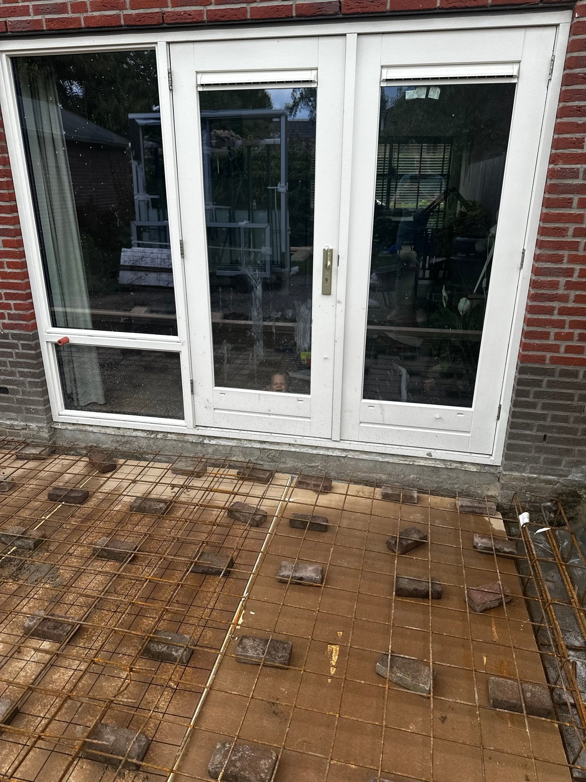 Openslaande deuren met grote ramen en luchtrooster, Doe-het-zelf en Verbouw, Ophalen, Gebruikt, 120 cm of meer, Buitendeur