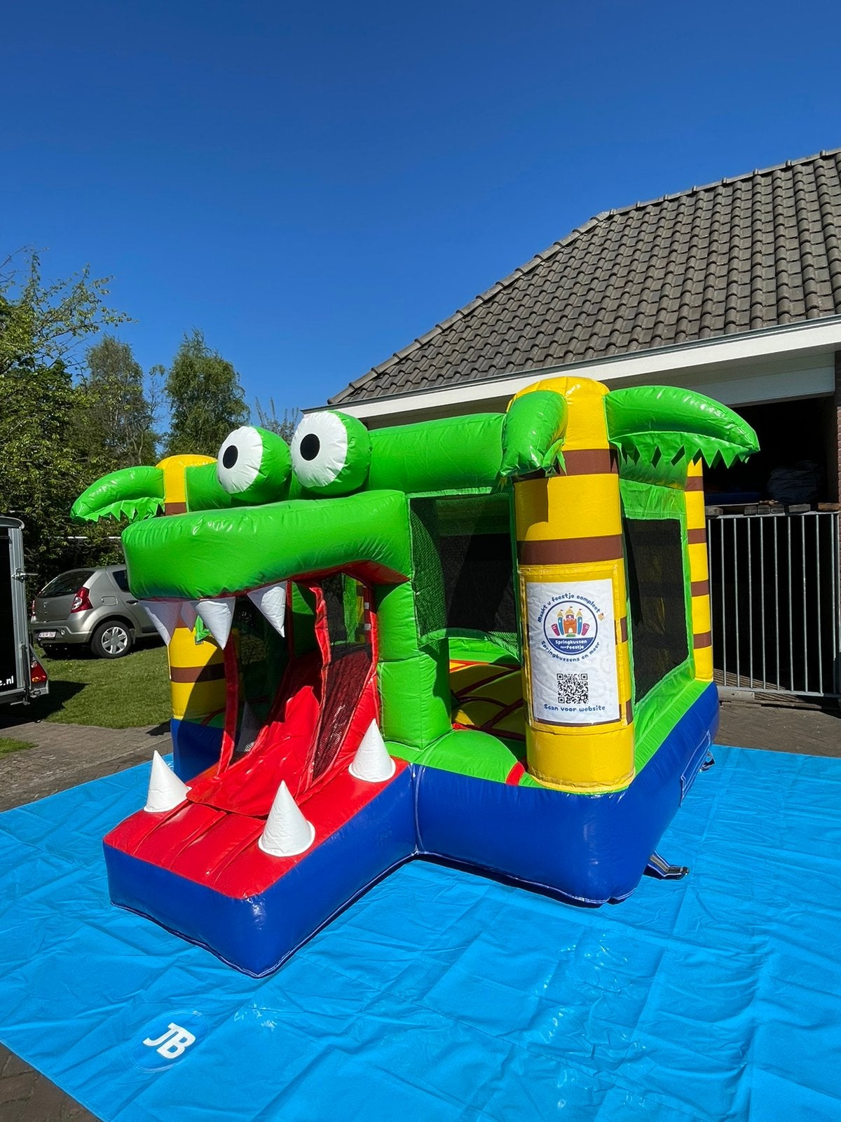 Krokodil springkussen huren, Hobby en Vrije tijd, Ophalen, Zo goed als nieuw, Verjaardag