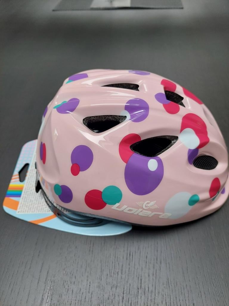 Roze kinderhelm met stippen - Volare maat 47/51, Ophalen, Jongen of Meisje, Nieuw, Overige maten