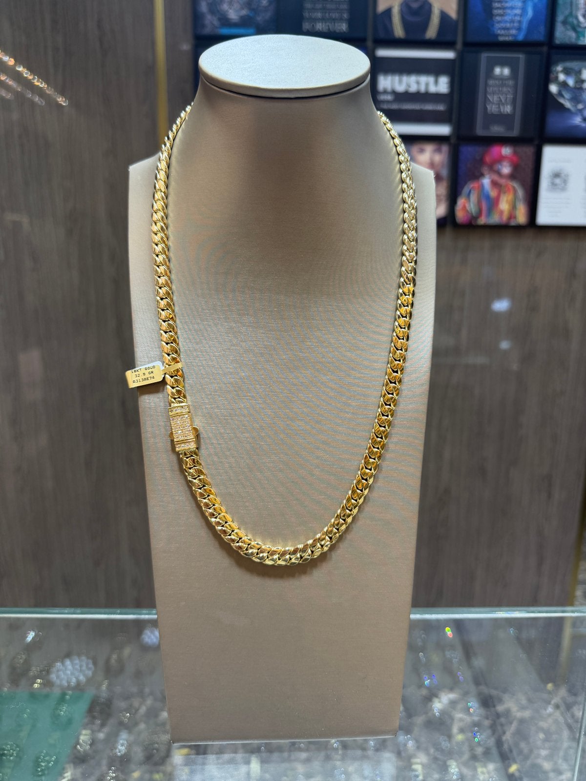 18KT Goud - 32.9 Gram - Ketting - CUBAN, Ophalen, Nieuw, Goud