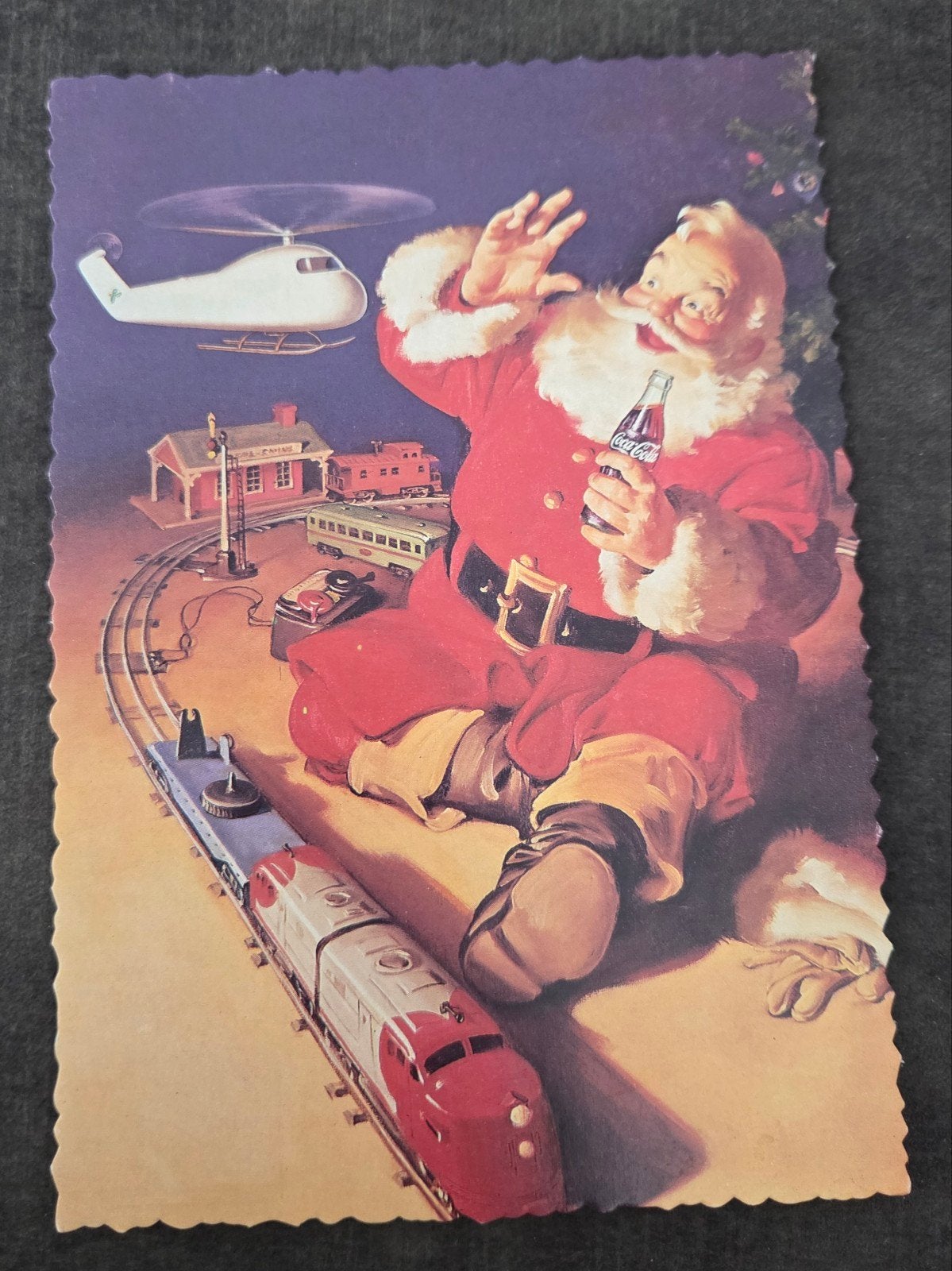 Vintage Coca-Cola Kerstman Ansichtkaart - Ongelopen, Verzamelen, Verzenden, 1940 tot 1960, Ongelopen, Feest(dag)