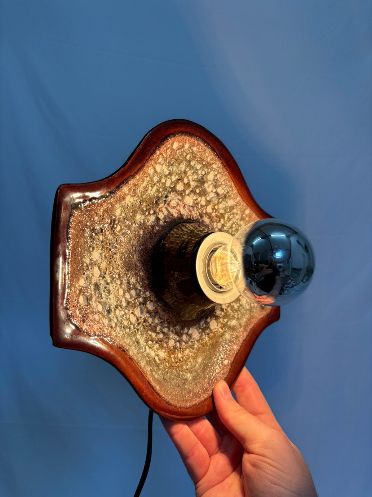 Vintage space age wandlamp Hustadt Leuchten jaren '70, Ophalen of Verzenden, Gebruikt