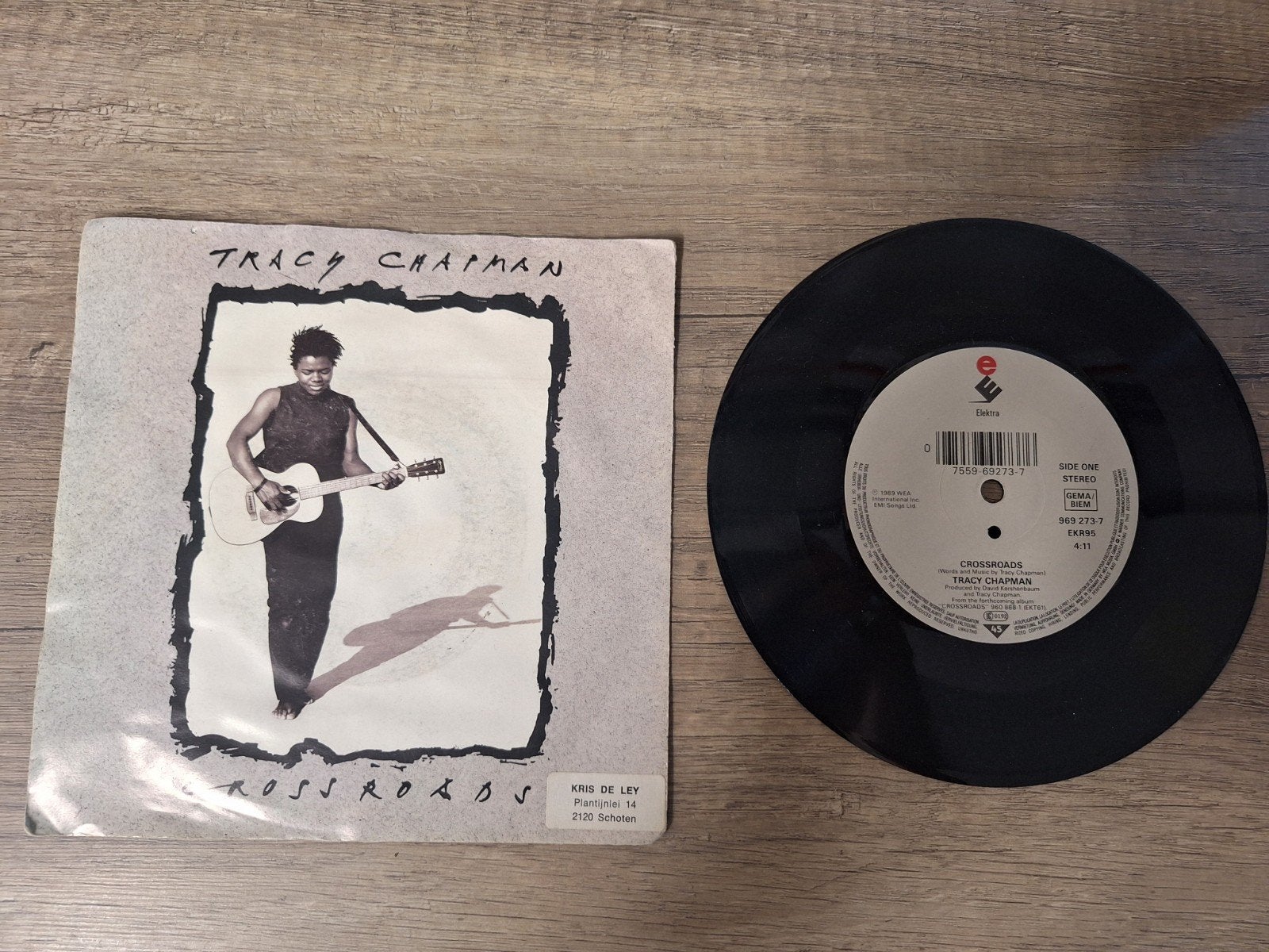 Tracy Chapman - Crossroads 7 inch vinyl single, Gebruikt, 7 inch, Ophalen of Verzenden, Pop