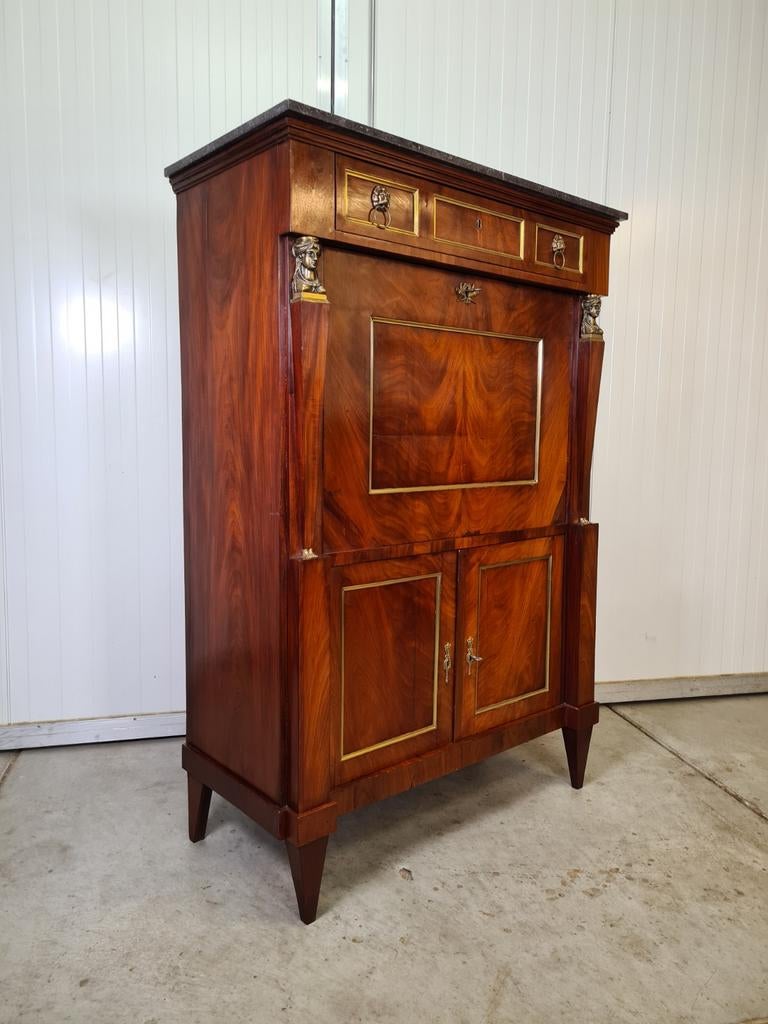 Secretaire, Bureau, Klepbureau, Mahonie, Louis XVI, Empire, Ophalen