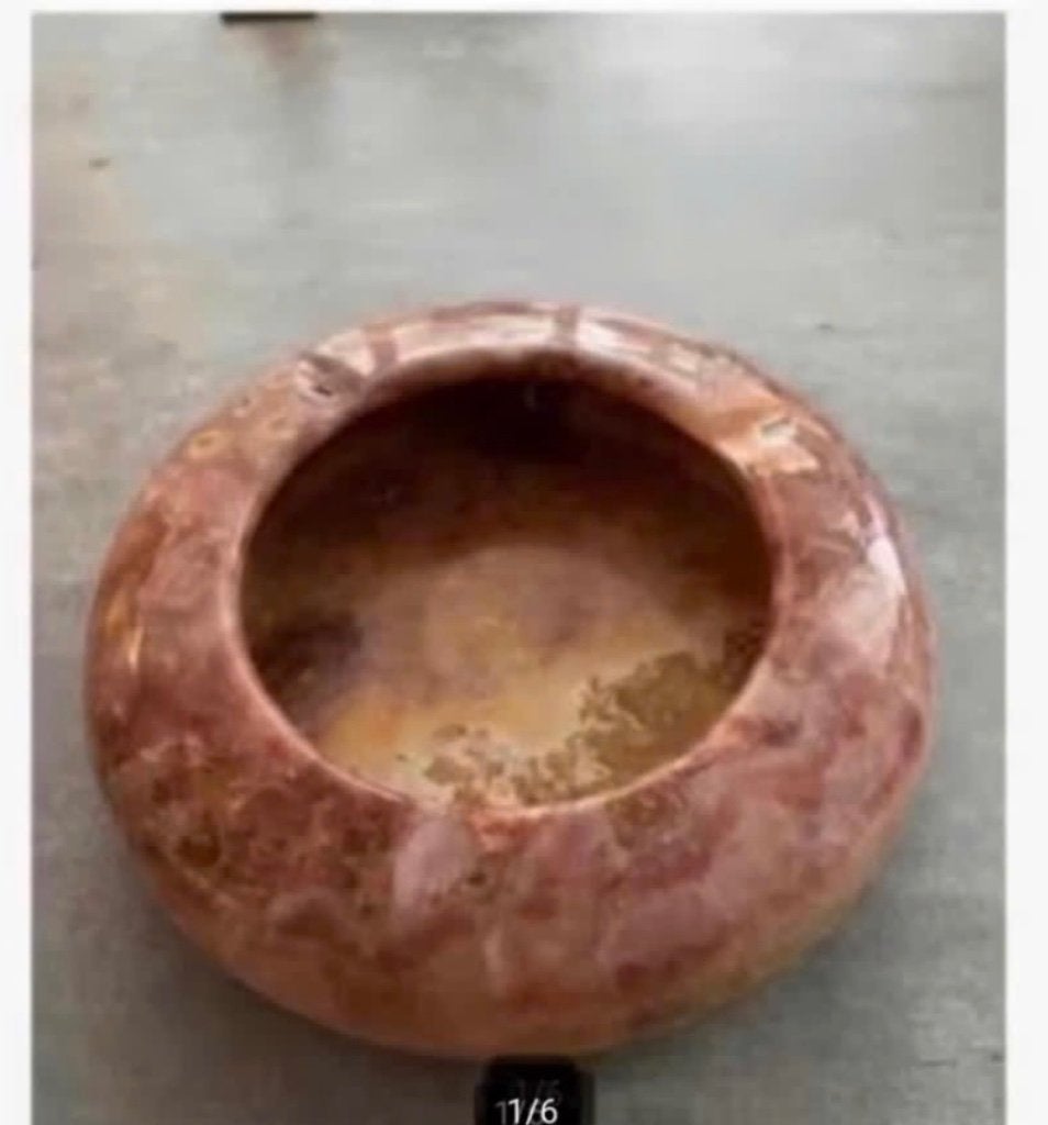 Prachtige Brocante edelsteen agaat schaal, 720 gram, Ophalen of Verzenden