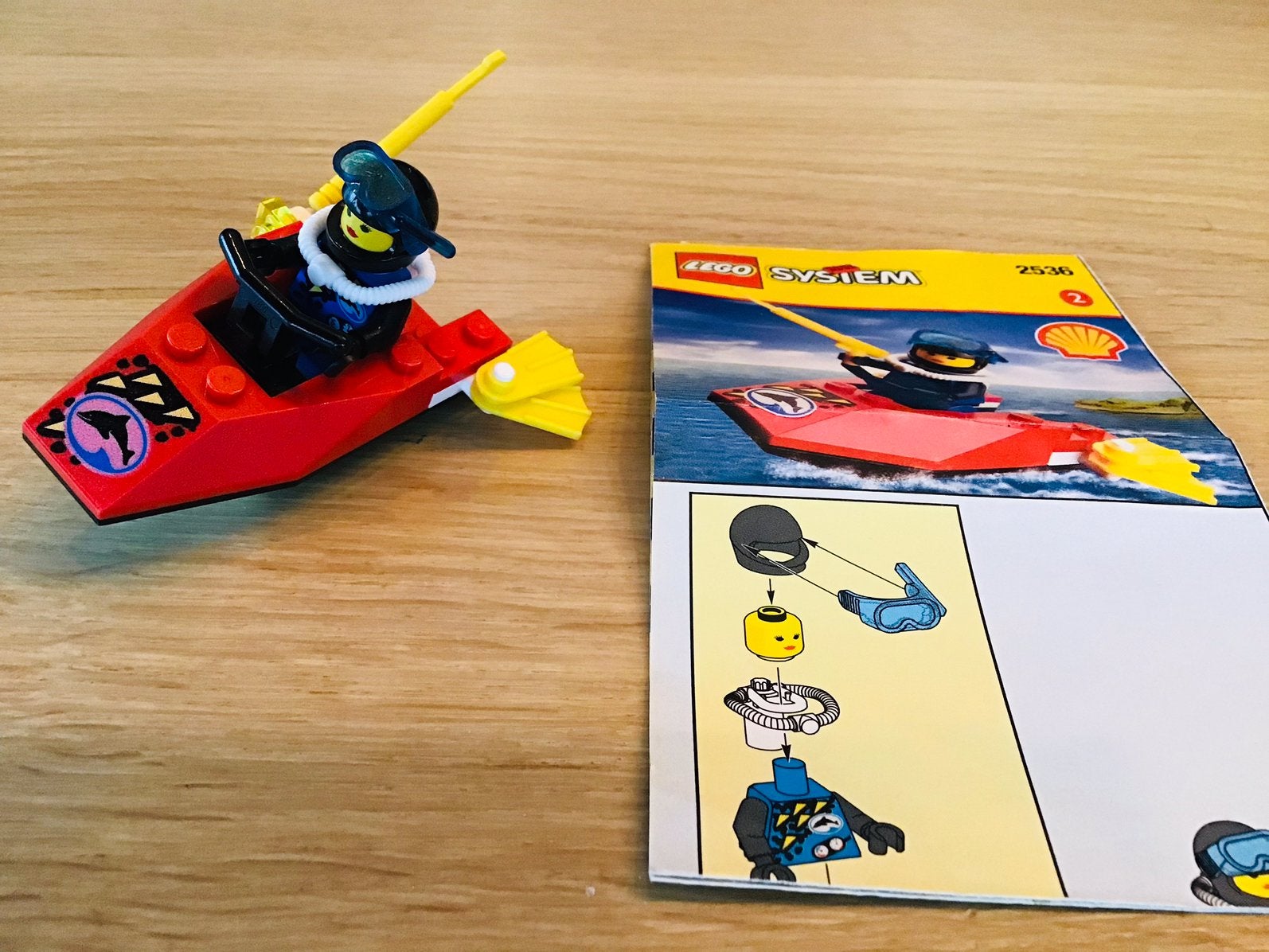 Lego 2536, duiker jet ski, compleet en ZGAN, City, Lego, Ophalen of Verzenden, Zo goed als nieuw