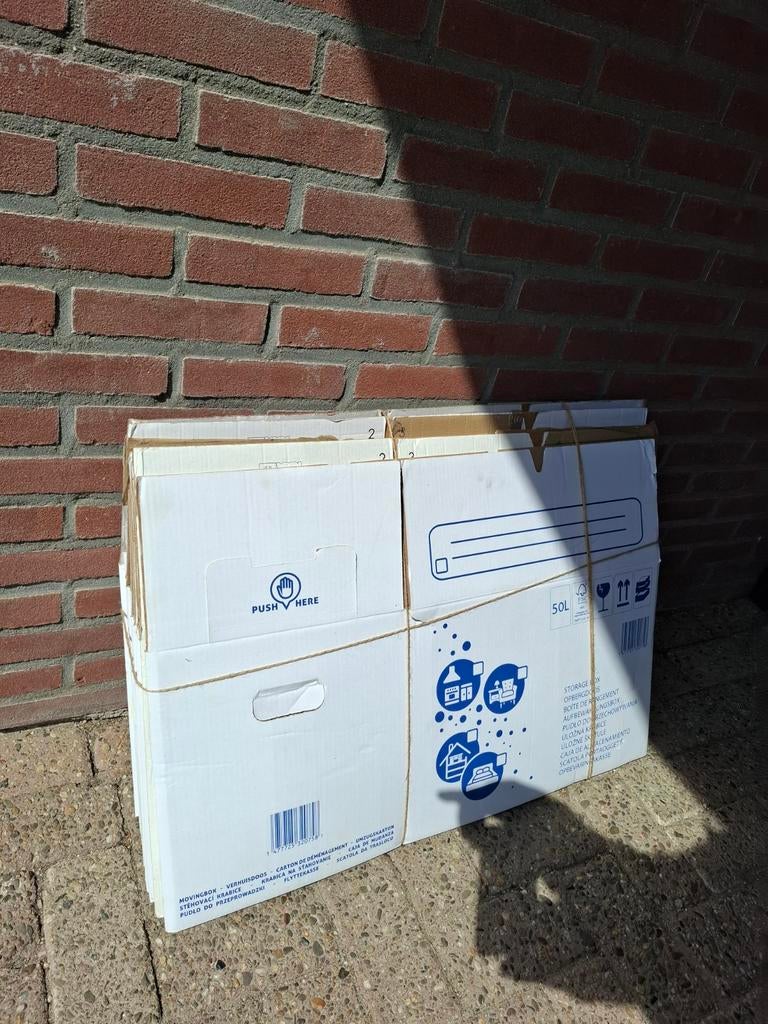 Verhuisdozen 11x 50ltr, Ophalen, Doos, 40 tot 60 cm, 50 tot 75 cm