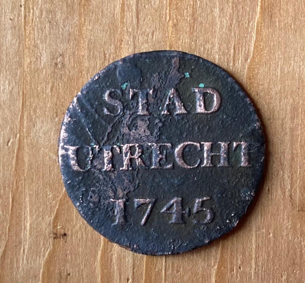 Duit munt STAD UTRECHT geslagen in 1745, Ophalen of Verzenden, Vóór koninkrijk, Overige waardes