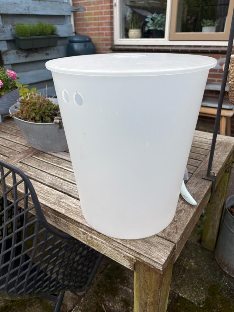 Wasmand wit, Ophalen, Kunststof, Gebruikt, Rond