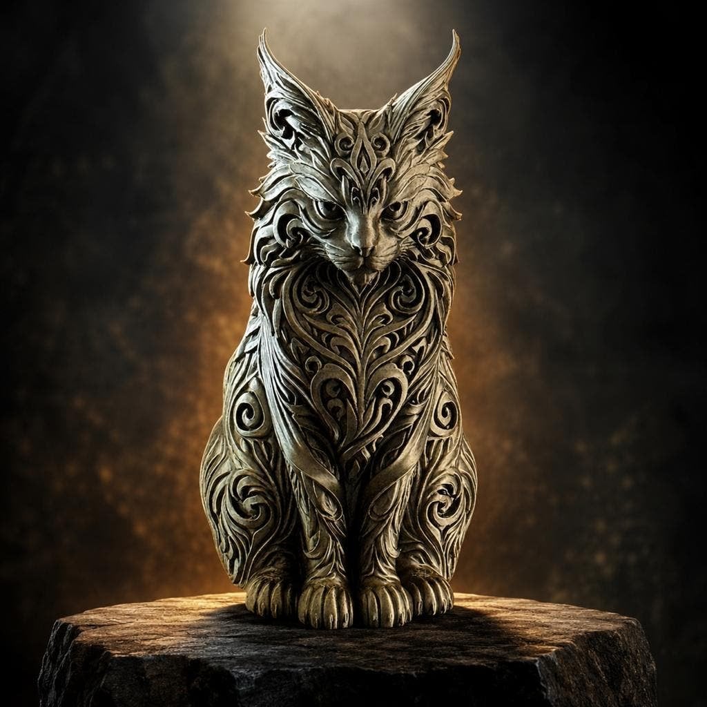 Maine Coon beeldje 3D geprint., Verzenden, Nieuw, Dier